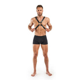 Lionel Bondage Harness in Black Faux Leather Mens Harnesses